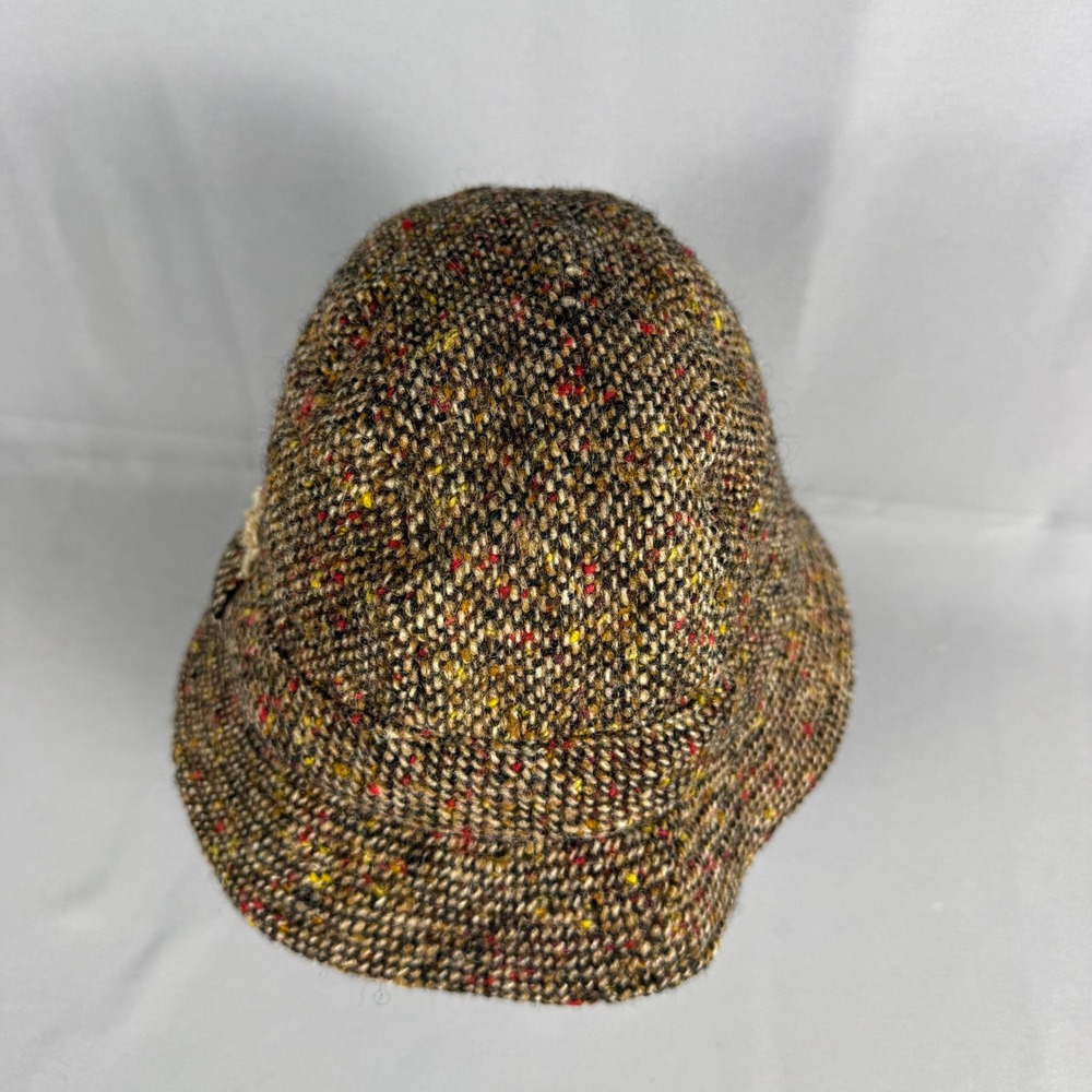David Hanna & Sons W Bill Ltd Wool Tweed Bucket Hat Brown Multi Made in Ireland - Picture 3 of 11